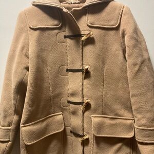 L.L. Bean toggle closure with zipper Misses XS Petite Wool Blend Tan Pea Coat